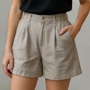 Gloria Vanderbilt Linen Shorts Neutral Beige Classic Preppy Summer Vacation / 8